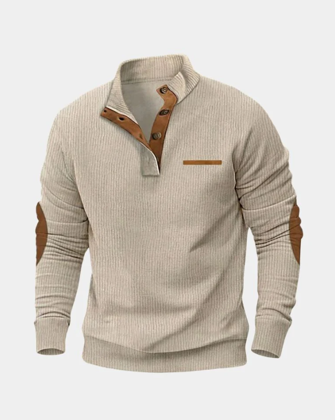 Hudson Ribbed Quarter Button Sweater